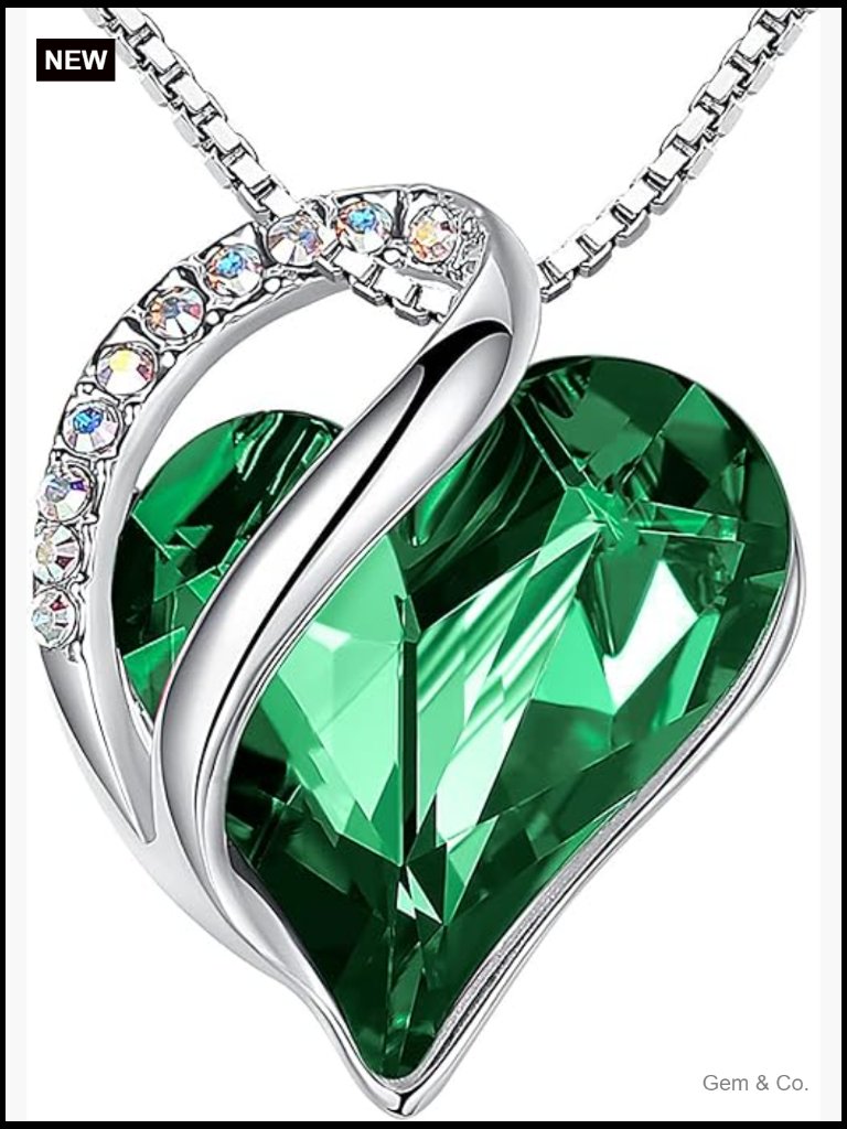 Infinity Love Birthstone Heart Crystal Pendant Necklace, 18" + 2" Extender